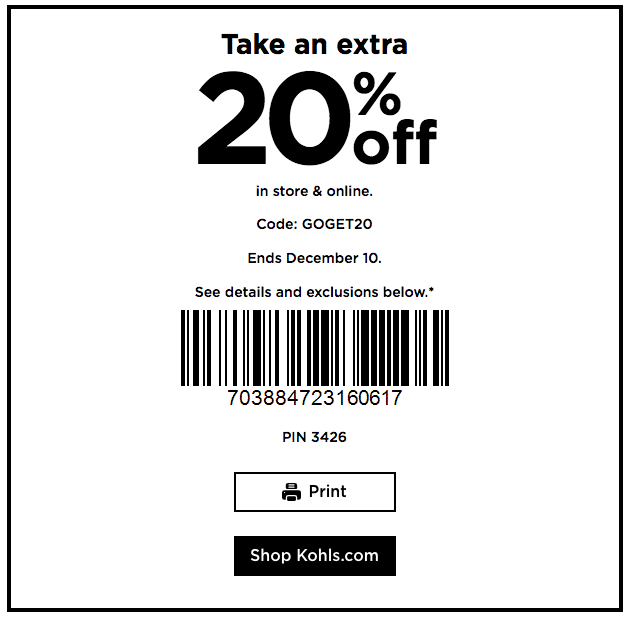 Kohl's: 20% Off In-Store or Online (6/13-6/16)
