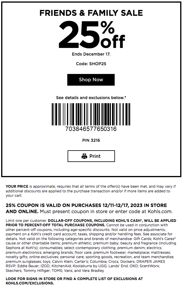 With 100s of Exclusions, Kohl's Coupons Questioned – Mouse Print*